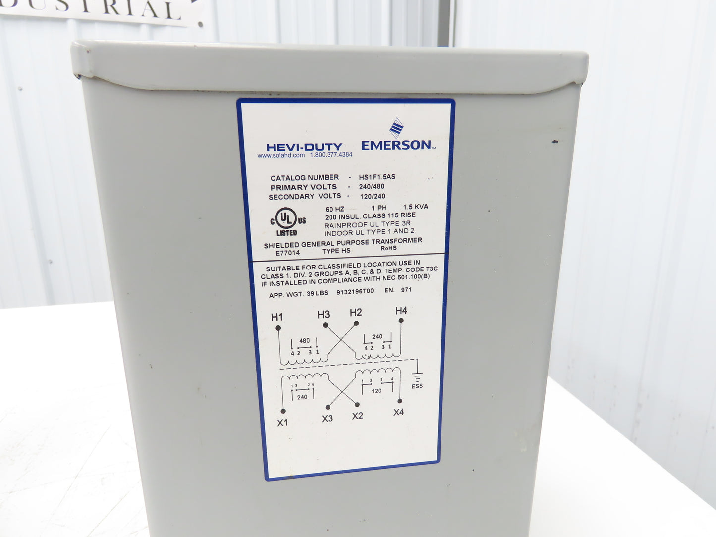 Hevi Duty Stepdown Transformer 1.5KVA 1Ph HV 240/480 LV 120/240 Lot of 3