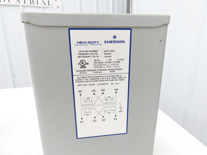 Hevi Duty Stepdown Transformer 1.5KVA 1Ph HV 240/480 LV 120/240 Lot of 3