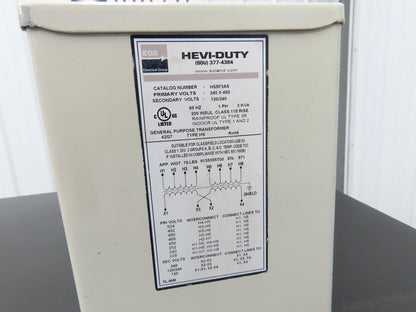 Hevi-Duty HS5F3AS Stepdown Transformer 3kva 1PH HV 240/480 LV 120/240 Lot of 2