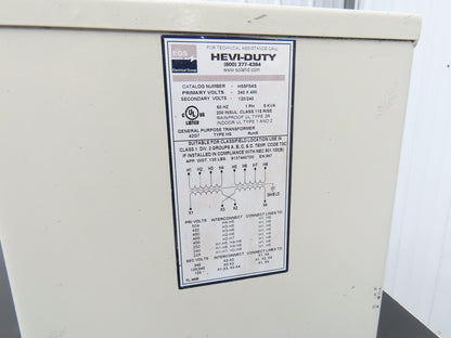 Hevi-Duty Wall Mount Transformer 5KVA 1PH HV 240/480V LV 120/240V Lot of 2