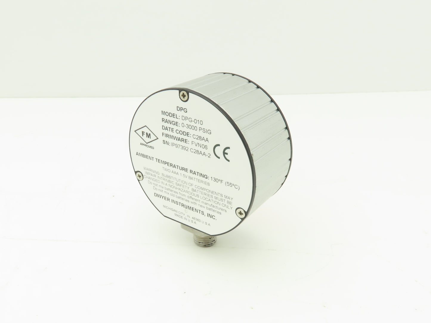 Dwyer DPG-010 Digital Pressure Gauge 1/4"NPT 0-3000 PSI FW FVN06