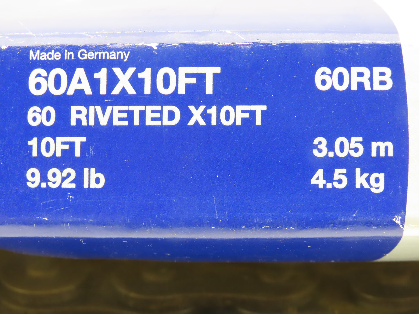 Renold 60A1X10FT Riveted #60 Roller Chain 10Ft Length 3/4" Pitch Single Strand