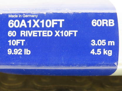 Renold 60A1X10FT Riveted #60 Roller Chain 10Ft Length 3/4" Pitch Single Strand