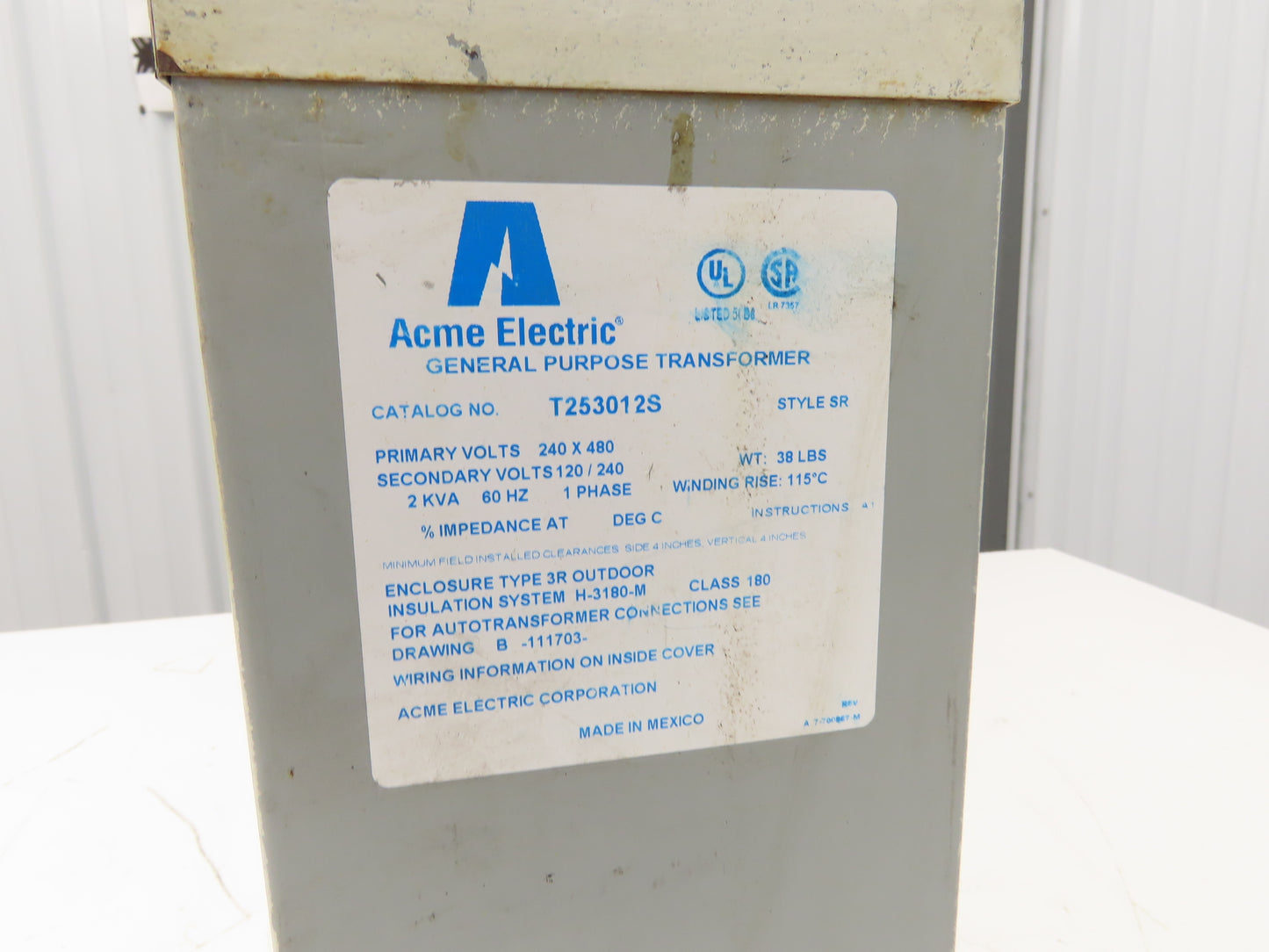 Acme Electric T253012S Stepdown Power Transformer 2KVA 1Ph HV 240/480 LV 120/240