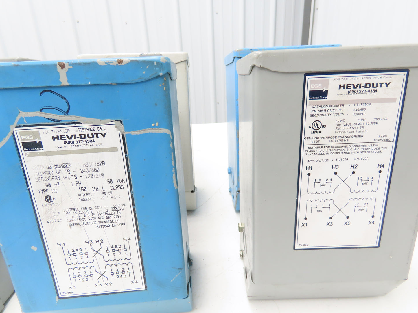 Hevi-Duty HS1F750B Transformer 0.75 KVA 1Ph HV 240/480 LV 120/240 Lot of 8