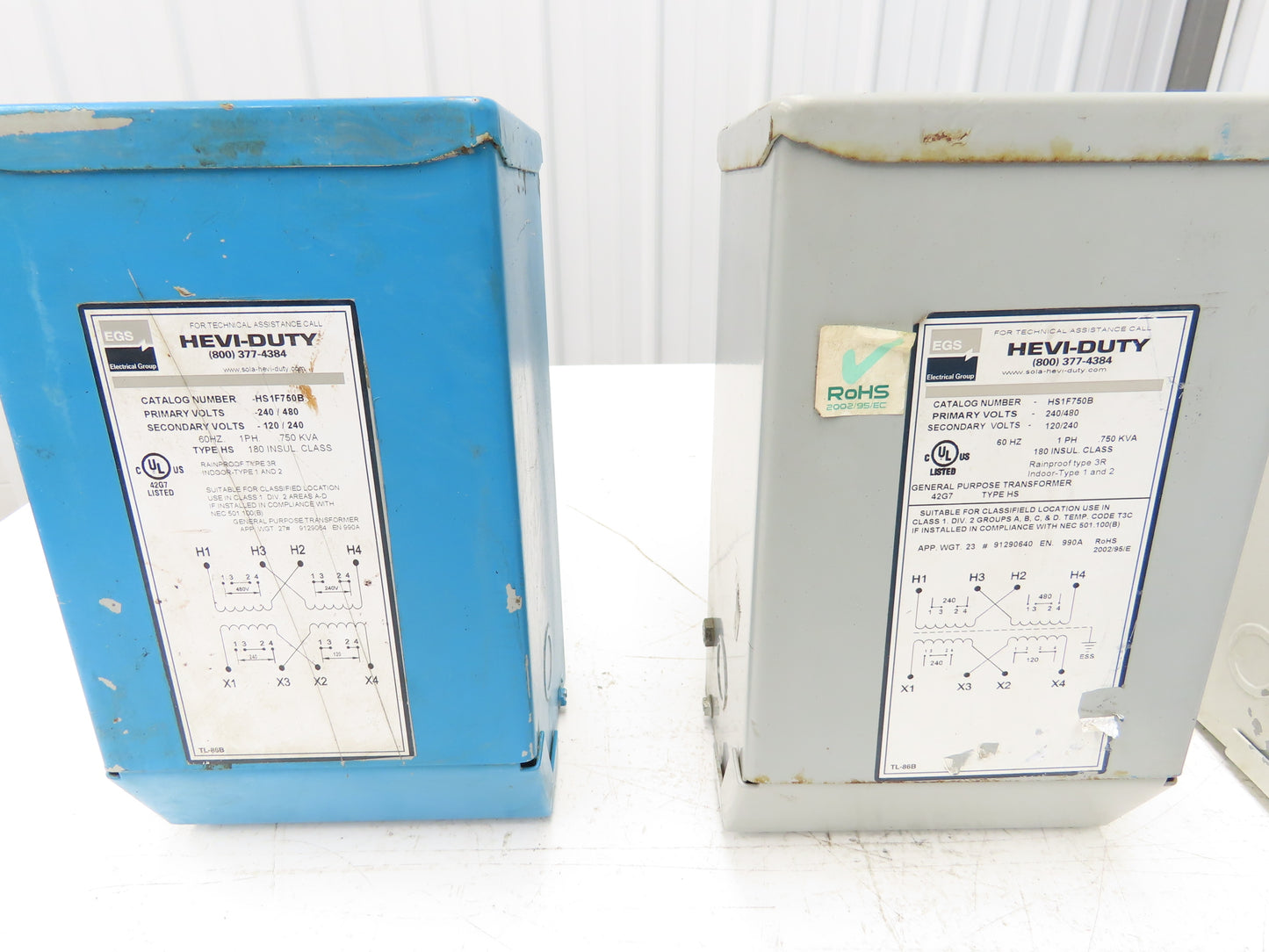 Hevi-Duty HS1F750B Transformer 0.75 KVA 1Ph HV 240/480 LV 120/240 Lot of 8