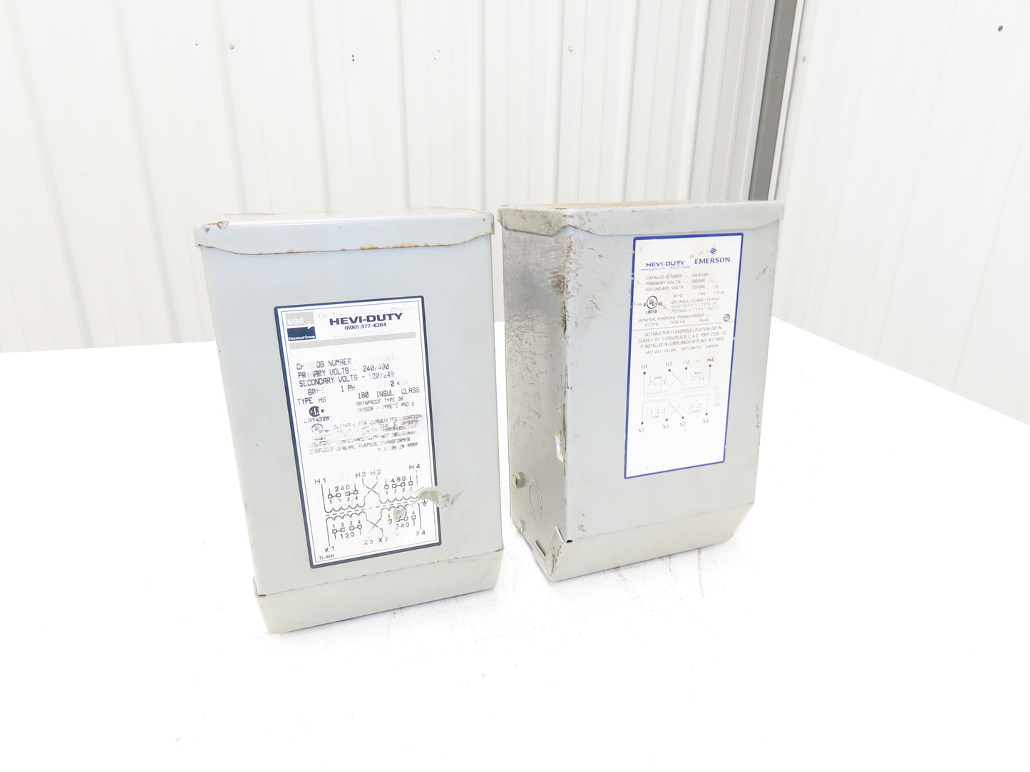 HS1F1B Hevi-Duty Industrial Transformer 1KVA HV 240/480 LV 120/240 1PH Lot of 2