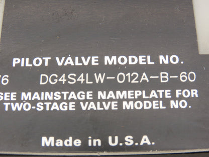 Vickers DG4S4LW-012A-B-60 Directional Control Solenoid Valve 120V 02-119576