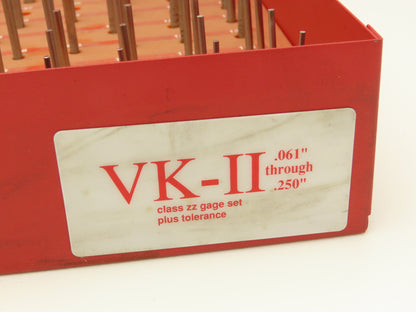 Van Keuren VK-II Steel Plug Pin Gage Set .061-.250" Class ZZ  -Missing 2pcs