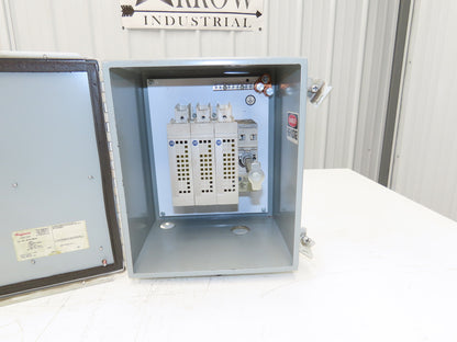 Allen Bradley Fused Disconnect Switch 3Ph 100A 600VAC Hoffman Enclosure 12x10"