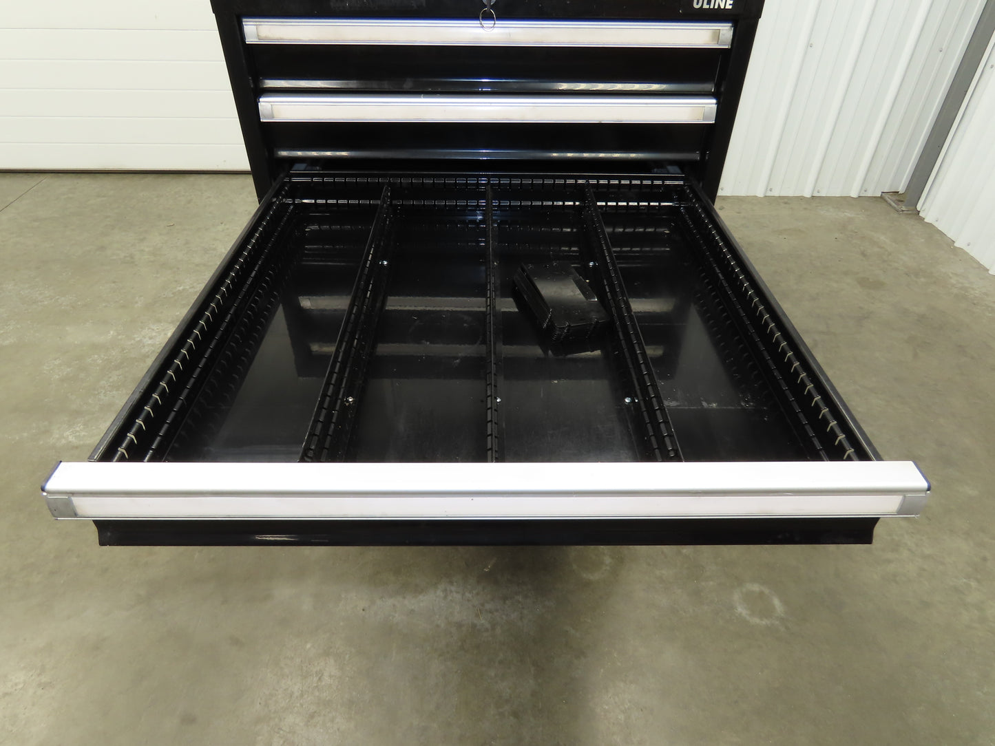 Uline Modular Steel 7 Drawer Tool Cabinet 29x29x44" Black Dividers