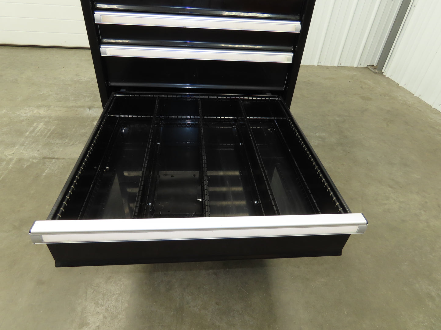 Uline Modular Steel 7 Drawer Tool Cabinet 29x29x44" Black Dividers