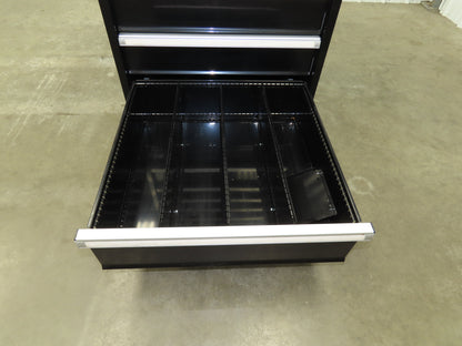 Uline Modular Steel 7 Drawer Tool Cabinet 29x29x44" Black Dividers