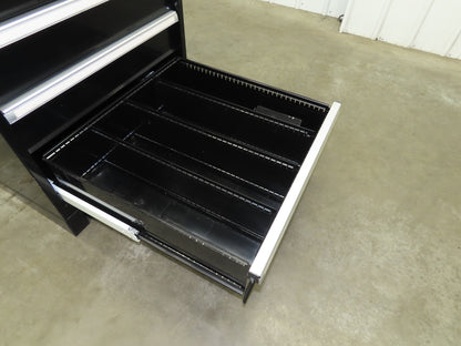 Uline Modular Steel 7 Drawer Tool Cabinet 29x29x44" Black Dividers