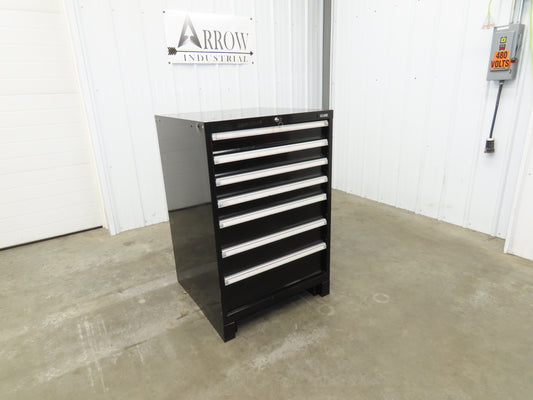 Uline Modular Steel 7 Drawer Tool Cabinet 29x29x44" Black Dividers