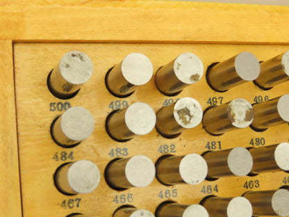 Phase II P-2 Plus Steel Pin Gage Set .251"-.500"  Complete Set Wooden Case