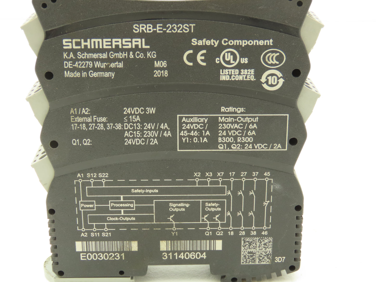 Schmersal SRB-E-232ST Safety Monitoring Module 24VDC 0-30Sec Drop-Out Delay