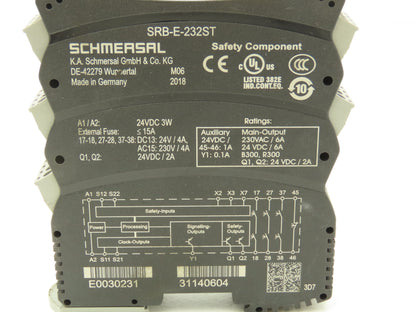 Schmersal SRB-E-232ST Safety Monitoring Module 24VDC 0-30Sec Drop-Out Delay