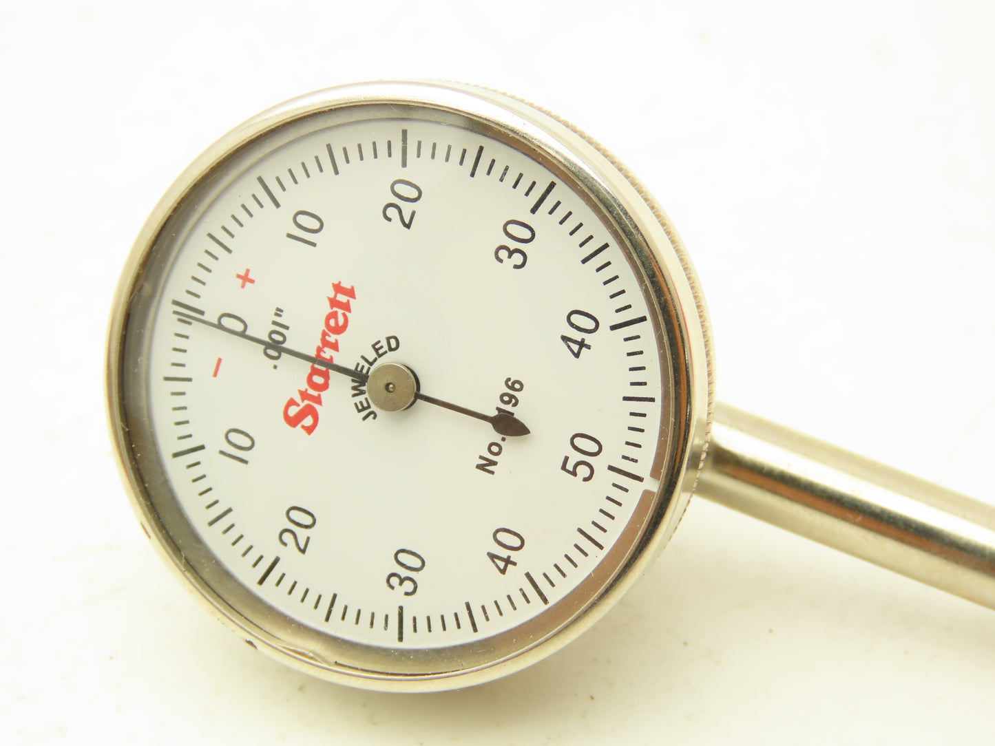 Starrett 196B5 Universal Back Plunger Dial Gage Indicator 0-50-0 .001"/0.02mm