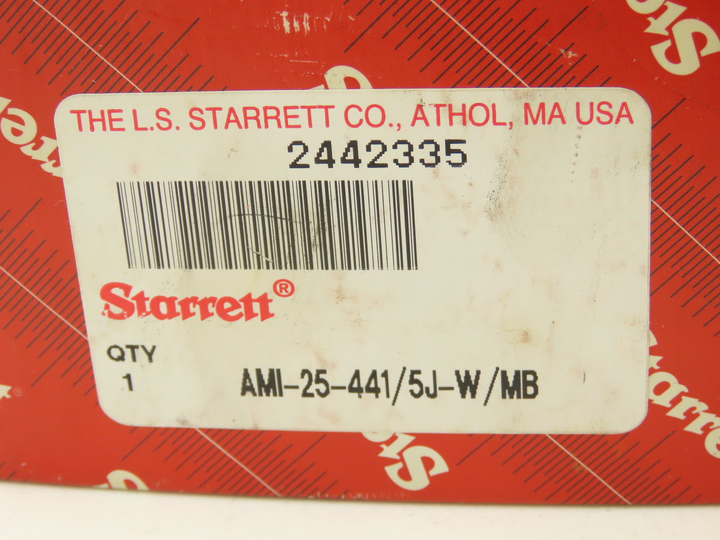 Starrett 25-441/5J Dial Gage Indicator 0-100 Cont .500" Range .001" Grad