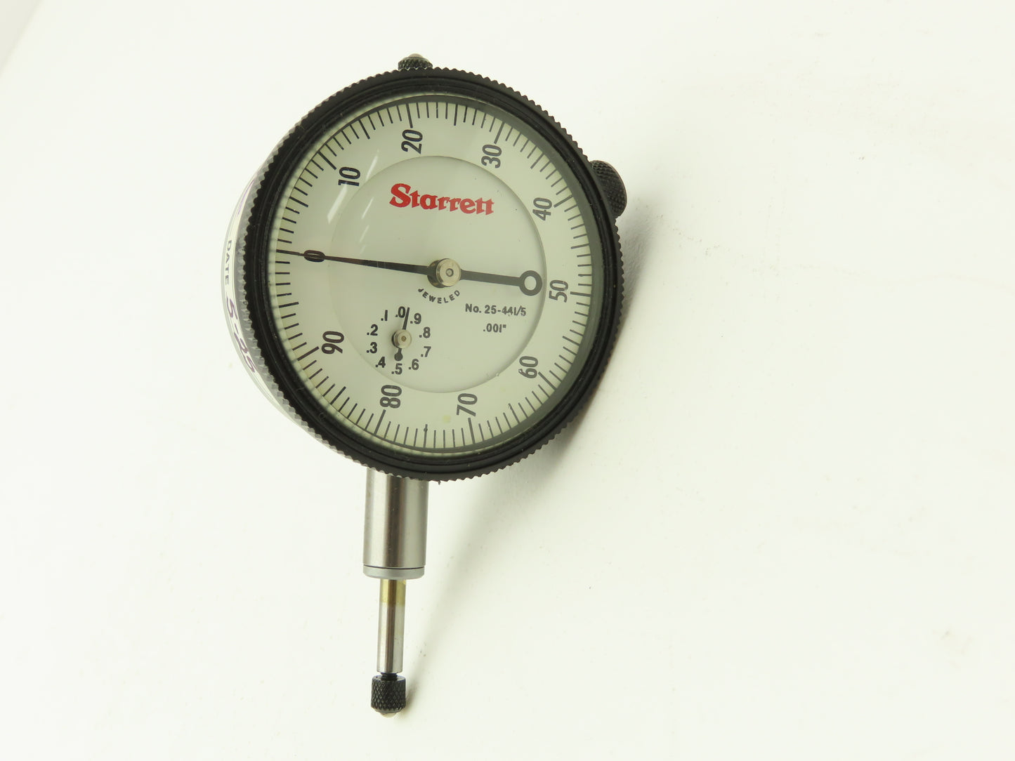 Starrett 25-441/5J Dial Gage Indicator 0-100 Cont .500" Range .001" Grad