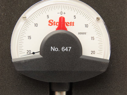 Starrett 647 Dial Comparator Gage Indicator 20-0-20 / .004" Range .00005" Grad
