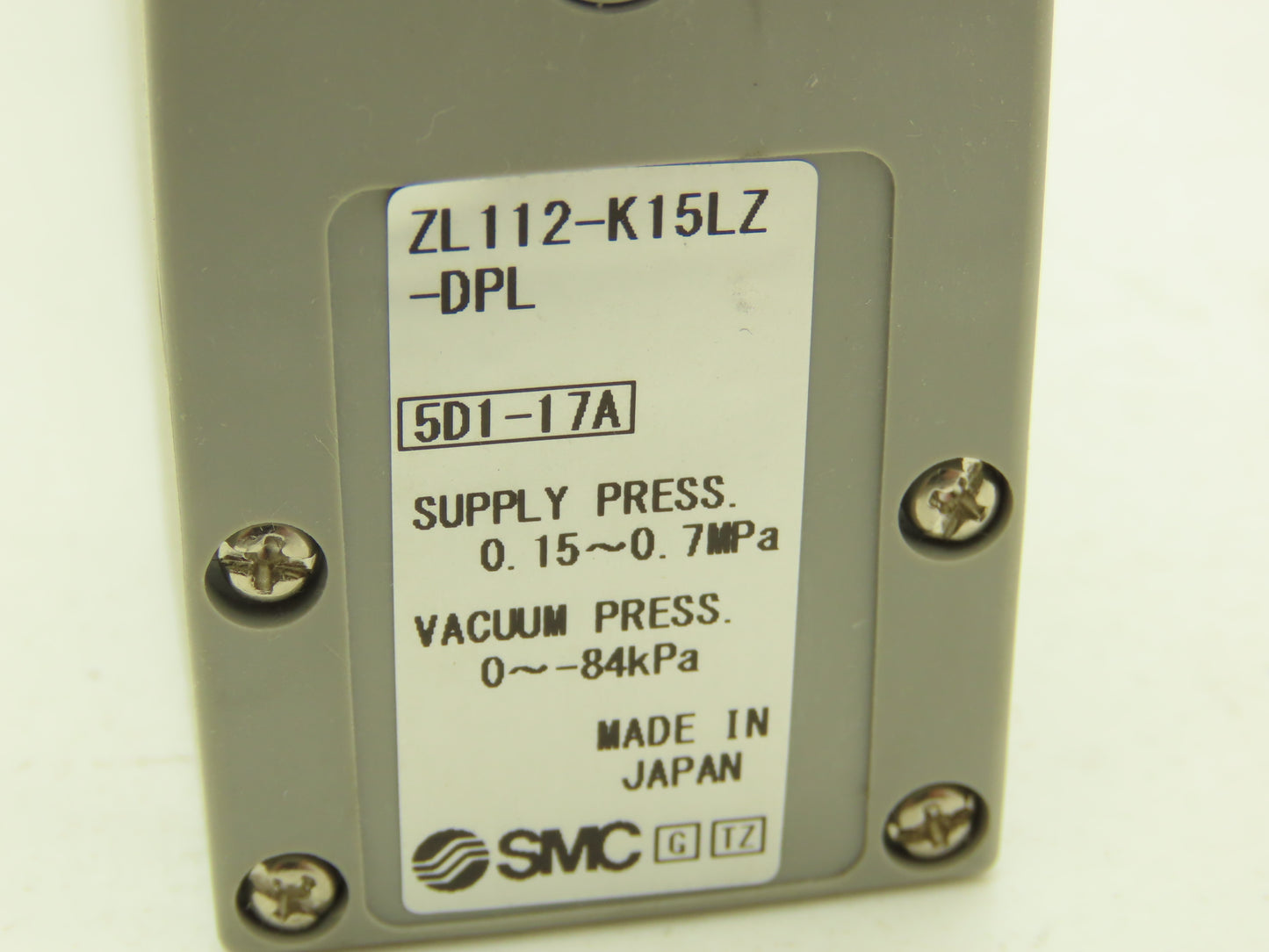 SMC ZL112-K15LZ-DPL Multi-Stage Vacuum Generator Digital PNP Pressure Switch