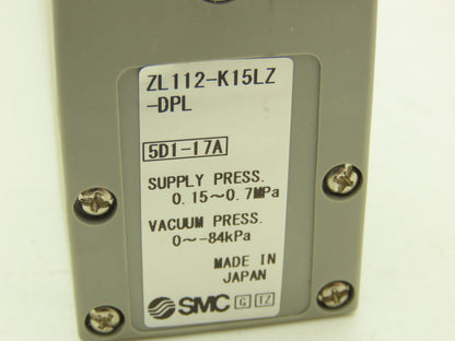 SMC ZL112-K15LZ-DPL Multi-Stage Vacuum Generator Digital PNP Pressure Switch