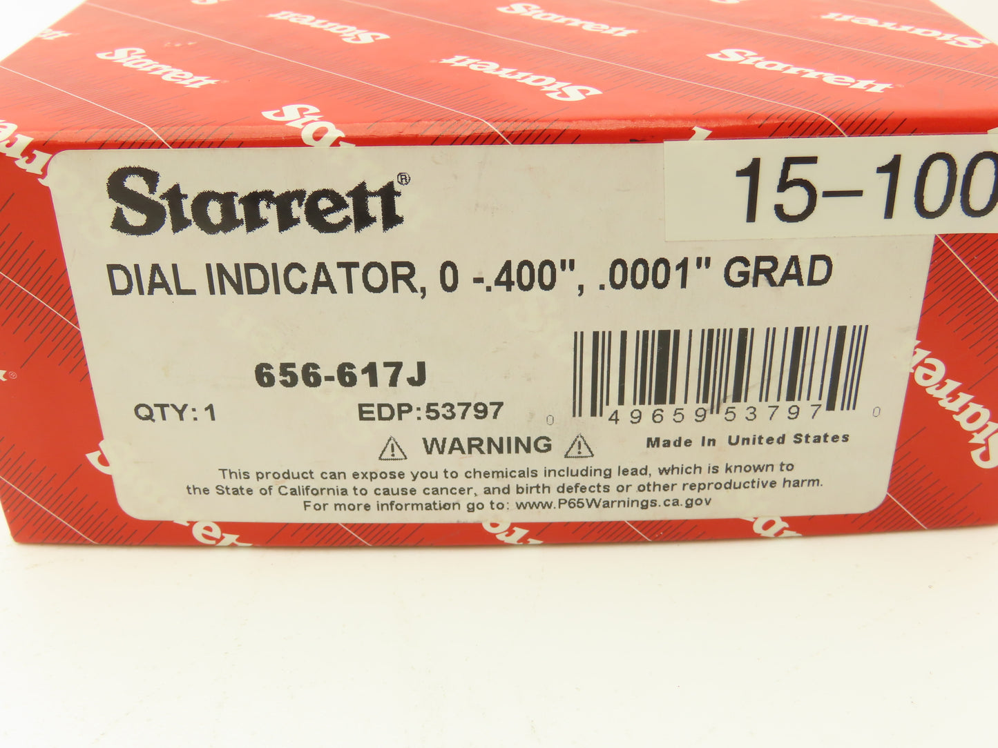 Starrett 656-617J Dial Gage Indicator 0-20 Dial .400" Range .0001"Grad