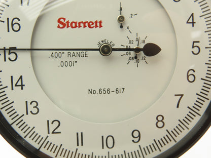 Starrett 656-617J Dial Gage Indicator 0-20 Dial .400" Range .0001"Grad