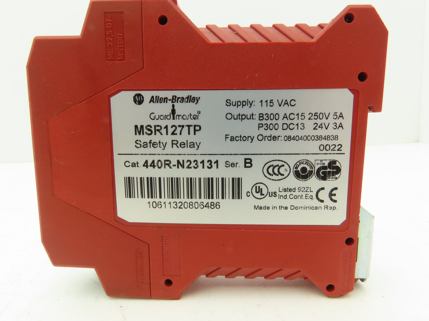 Allen Bradley Guardmaster Safety Relay Module 24V Ser B