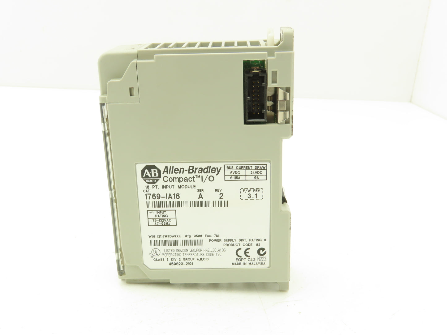 Allen Bradley 1769-IA16 Compact Logix I/O Input Module 16Pt 115VAC Ser A REV 2