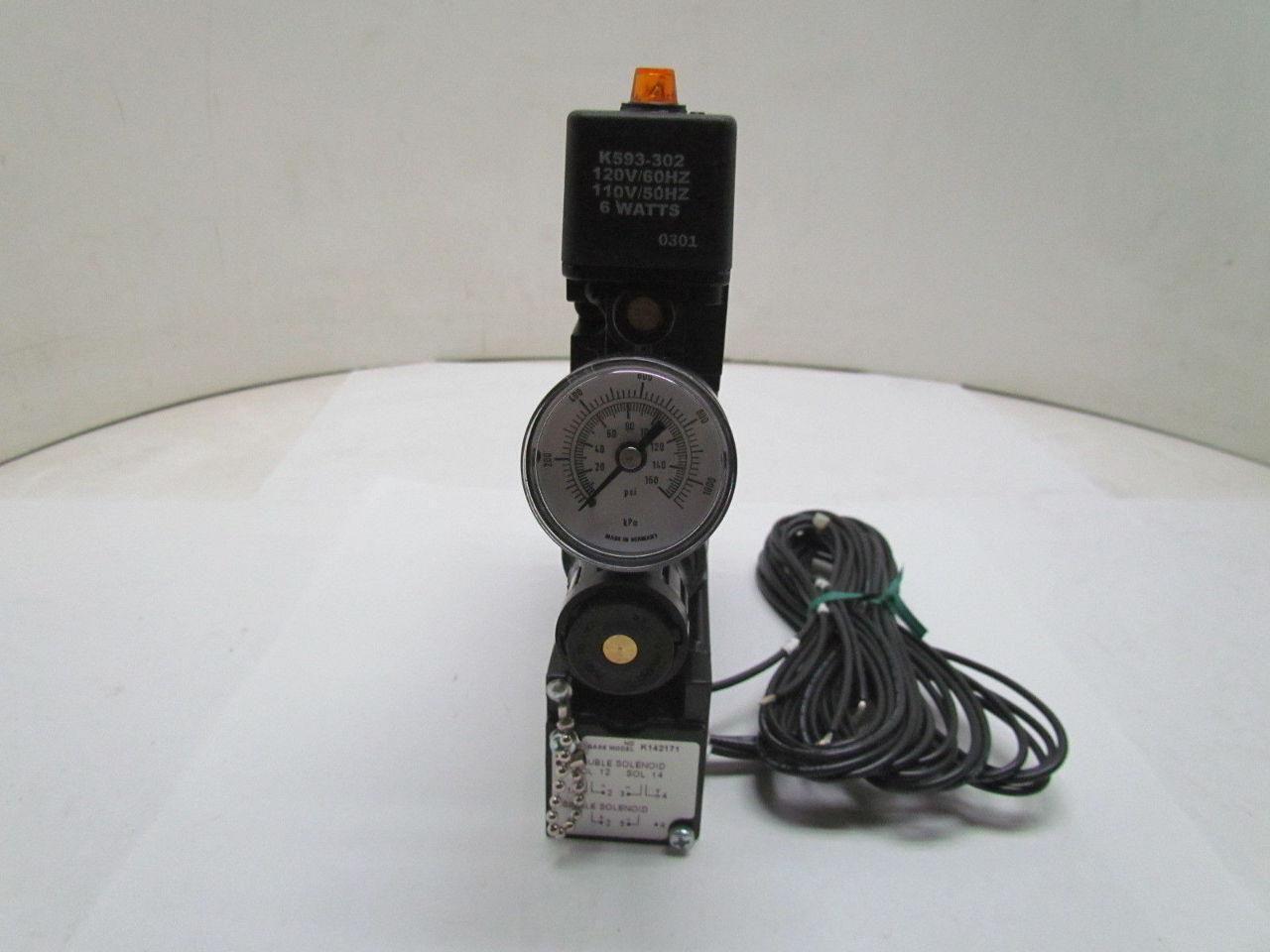 Parker Schrader Bellows AL11323BGW53L6B Pneumatic Valve Regulator 120V Solenoid