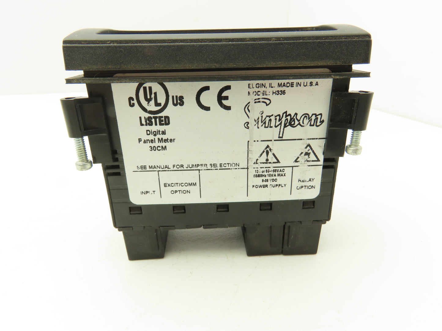 Simpson H335111020 Model H335 200mVDC Digital Panel Meter 120 VAC Power Supply