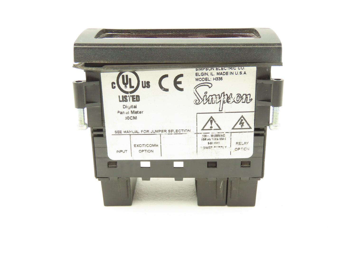 Simpson H335111020 Model H335 200mVDC Digital Panel Meter 120 VAC Power Supply
