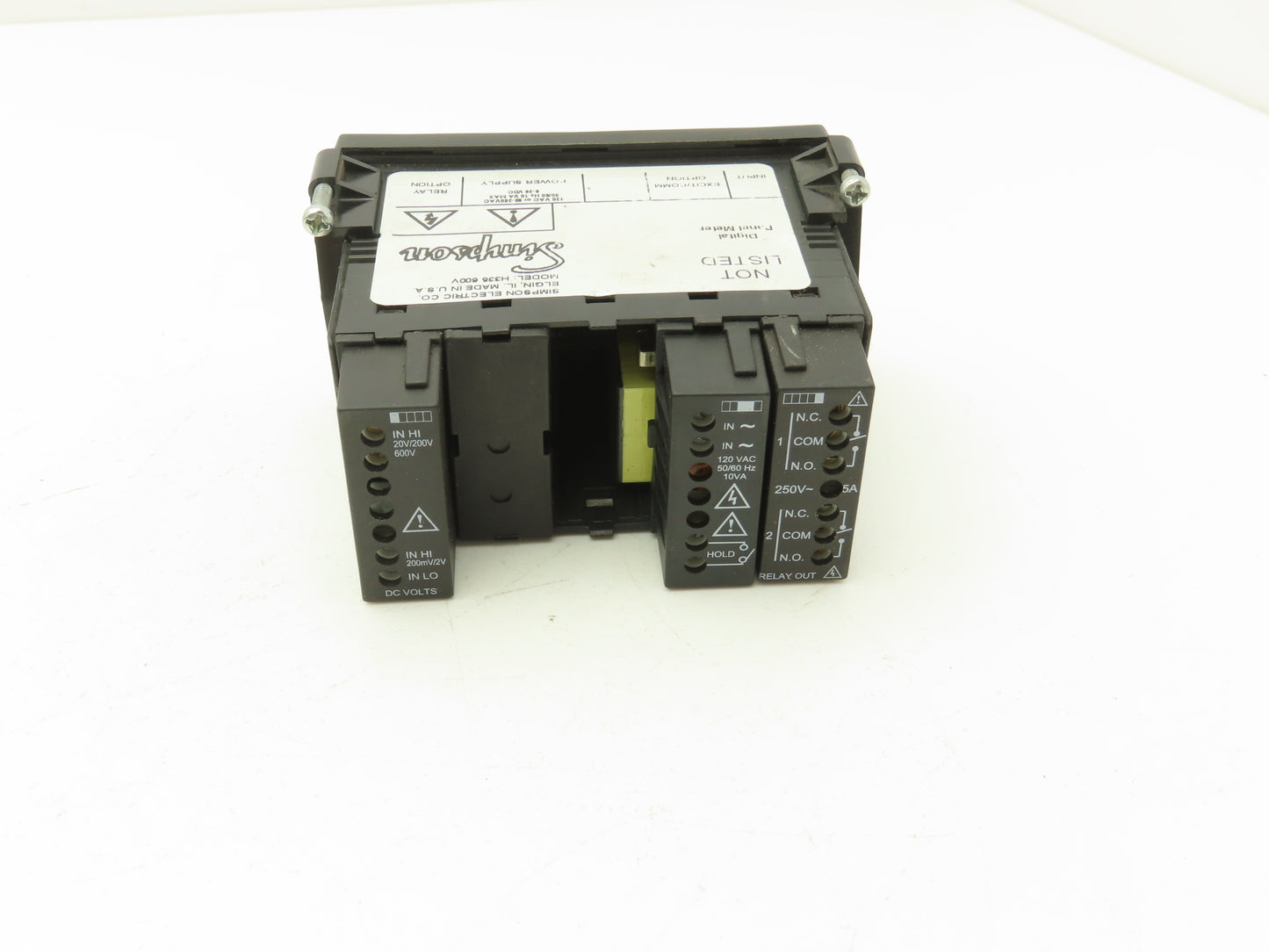 Simpson H335111020 Model H335 200mVDC Digital Panel Meter 120 VAC Power Supply
