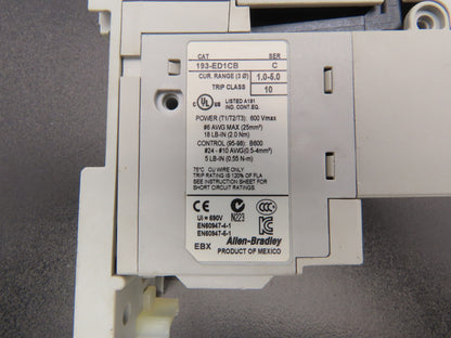 Allen Bradley 193-ED1CB Motor Starter Overload Relay 1-5A Range DIN Adaptor