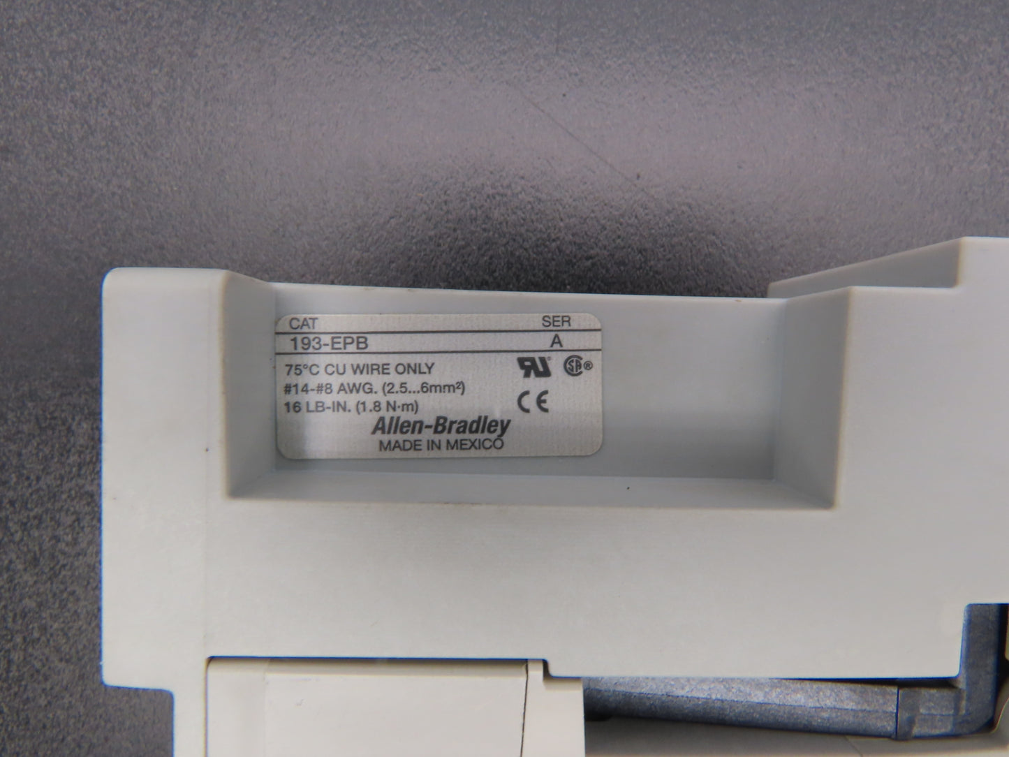 Allen Bradley 193-ED1CB Motor Starter Overload Relay 1-5A Range DIN Adaptor