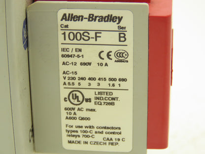 Allen Bradley 100S-C60DJ14C Safety DC Contactor Contact Block 24V Coil 600V 3PH
