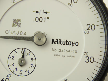 Mitutoyo 2416A-10 Dial Drop Indicator 0-100 Dial 0-1" Range .001" Grad