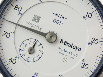 Mitutoyo 2416S-10 Dial Drop Indicator 0-100 Dial 0-1" Range .001" Grad