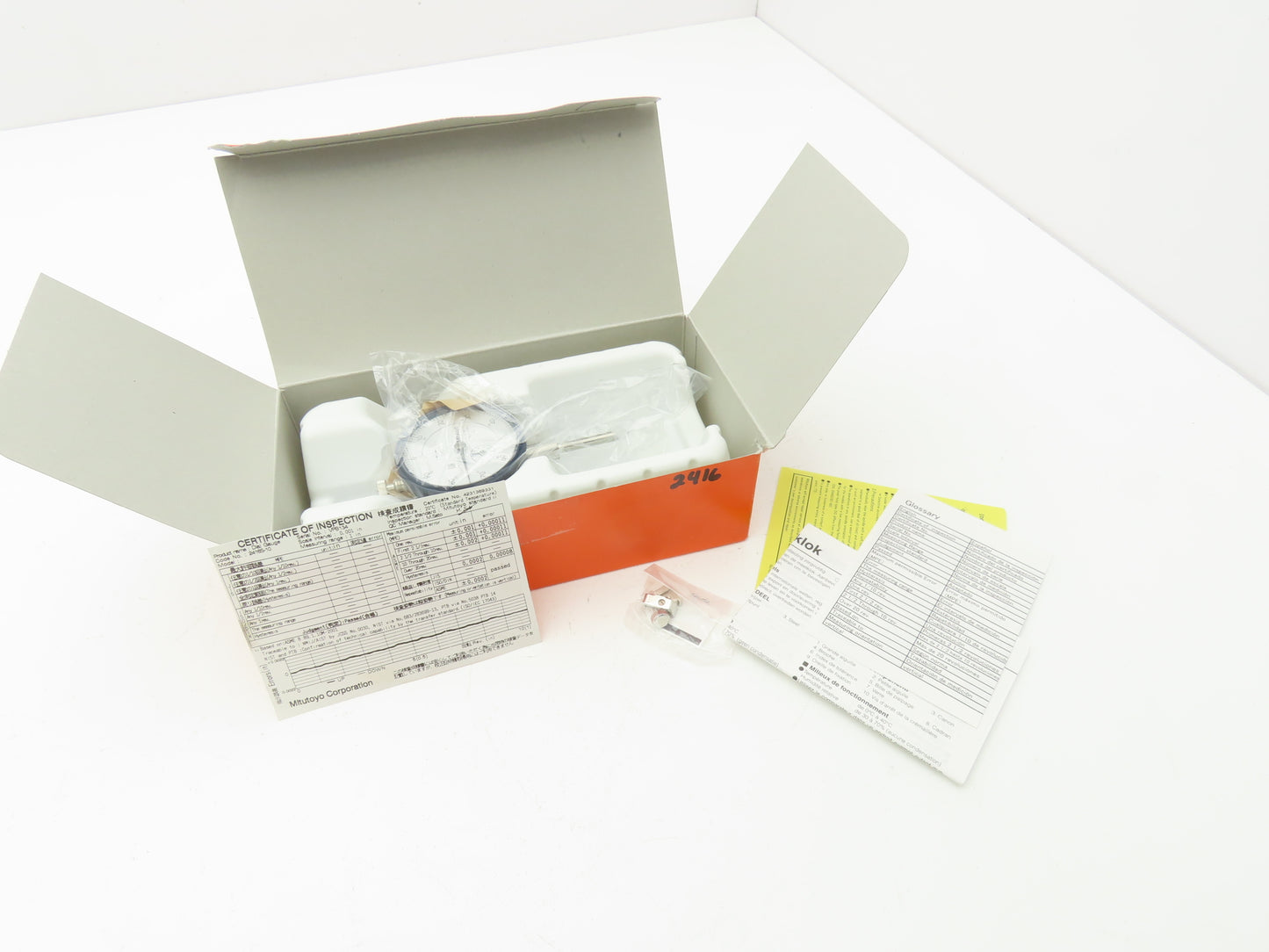 Mitutoyo 2416S-10 Dial Drop Indicator 0-100 Dial 0-1" Range .001" Grad