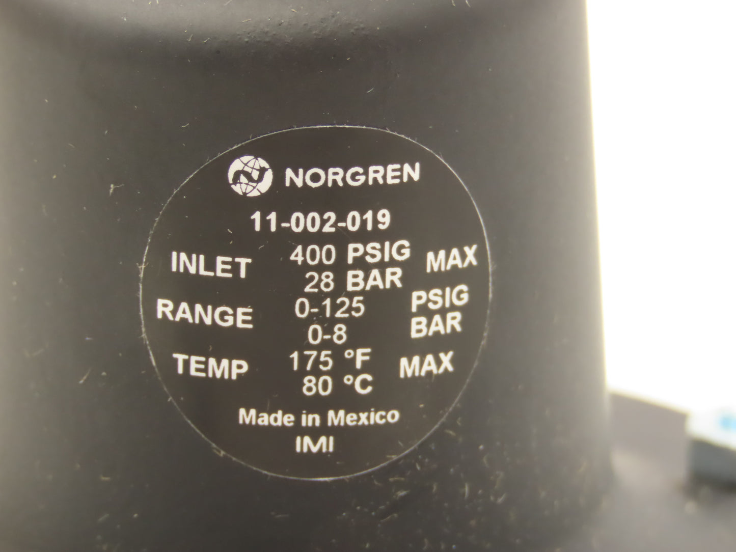 Norgren 11-002-019 Pneumatic Air Regulator 1/4" NPT 400PSIG Max 0-125PSIG Range