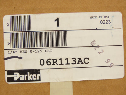 Parker 06R113AC Pneumatic Air Pressure Regulator 1/4" NPT