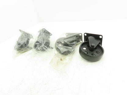4" Cast Swivel Caster Wheels Two With Locking Break VTG Look Lot of 4