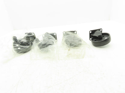 4" Cast Swivel Caster Wheels Two With Locking Break VTG Look Lot of 4