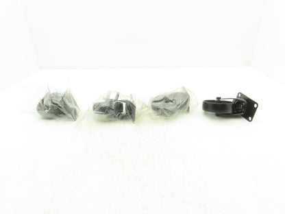 4" Cast Swivel Caster Wheels Two With Locking Break VTG Look Lot of 4