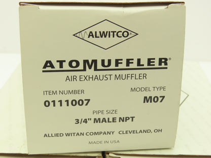 Allied Witan M07 Alwitco AtoMuffler 3/4" NPT 125PSI Max Pressure Lot of 4