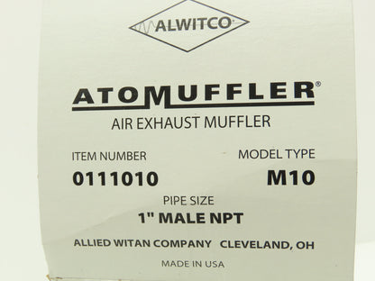 Allied Witan 0111010 M10 Alwitco AtoMuffler 1" NPT 125PSI Max Pressure