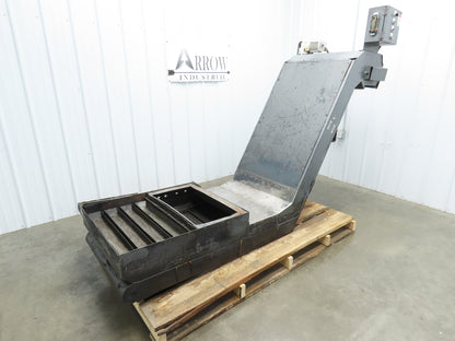Enomoto 37"W x 8' 4" Chip Conveyor 26"Belt 220V *Needs New Drive Sprockets*